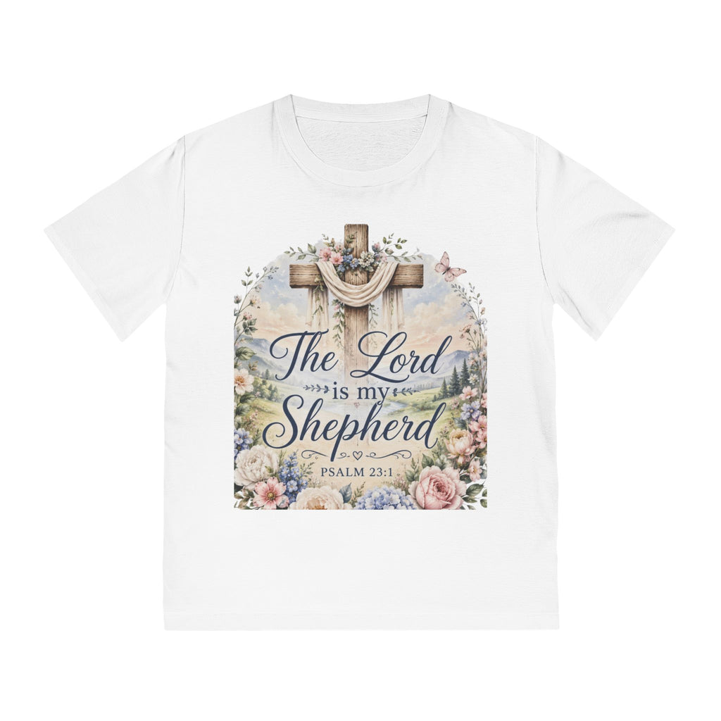 The Lord Is My Shepherd T-Shirt — Psalm 23:1 Cross Floral Christian Tee