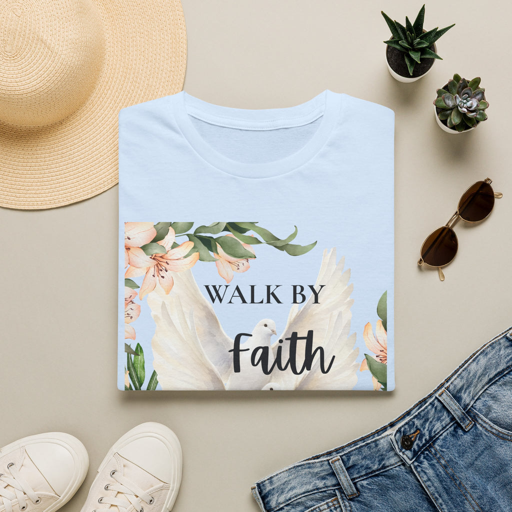 Walk By Faith Floral T-Shirt — Inspirational Christian Tee