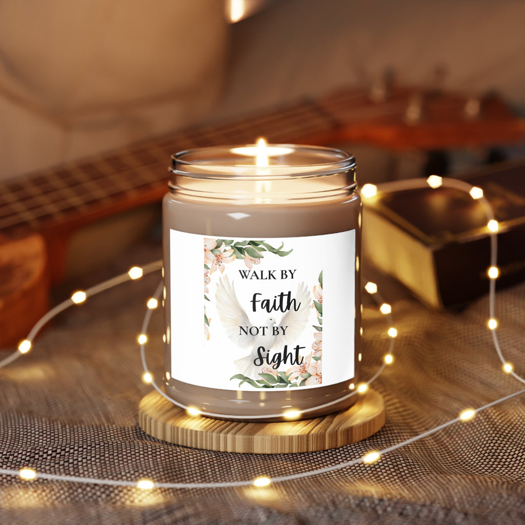 Faith Inspirational Soy Candle — "Walk by Faith Not by Sight" 9oz