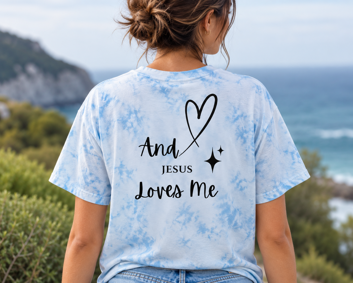 Love Never Fails Tie-Dye T-Shirt — 'Jesus Loves Me' Christian Graphic Tee