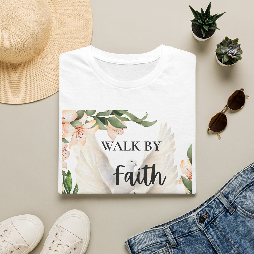 Walk By Faith Floral T-Shirt — Inspirational Christian Tee