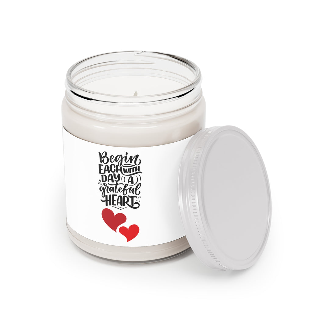Grateful Heart Scented Soy Candle — 9oz Jar with White Lid