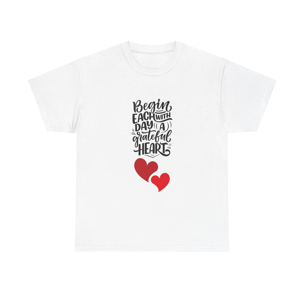 "Begin Each Day with a Grateful Heart" Inspirational T‑Shirt