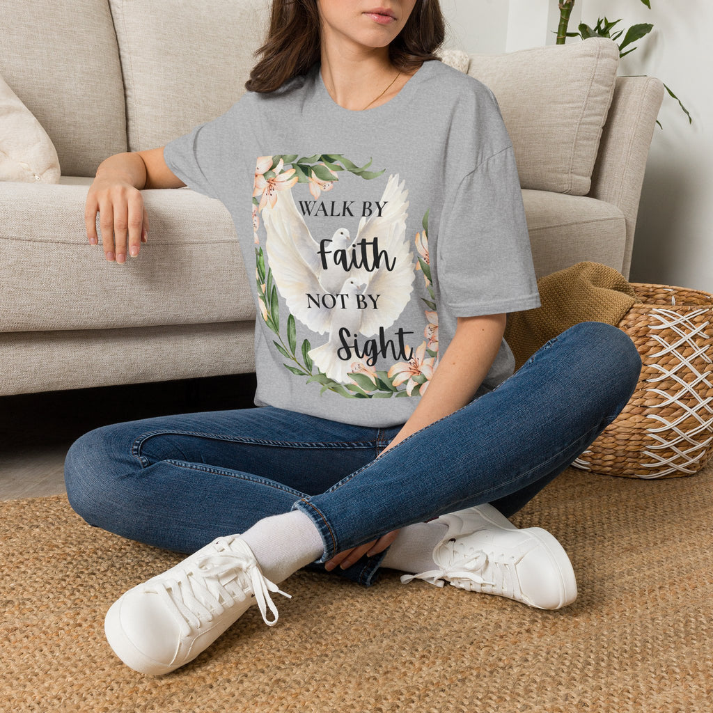 Walk By Faith Floral T-Shirt — Inspirational Christian Tee