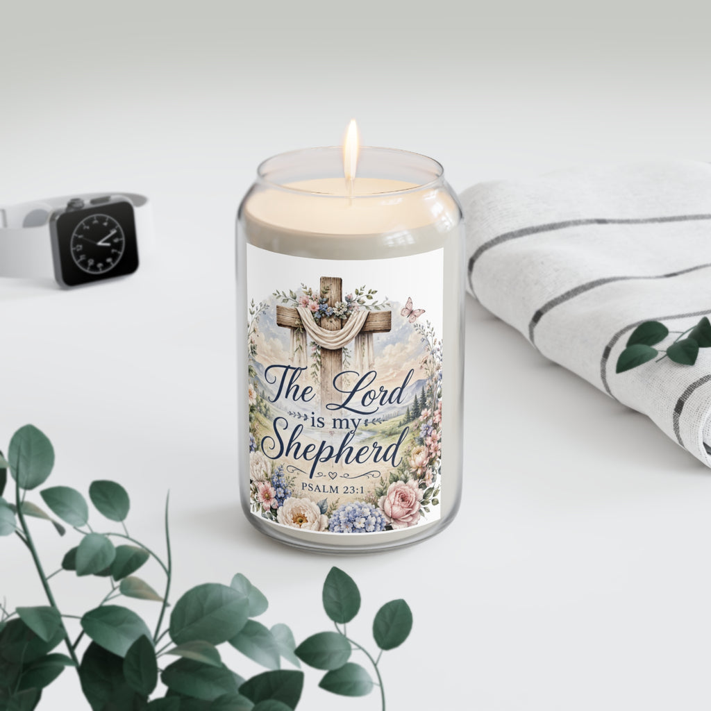 The Lord Is My Shepherd Soy Candle — 13.75oz Inspirational Christian Candle Psalm 23:1
