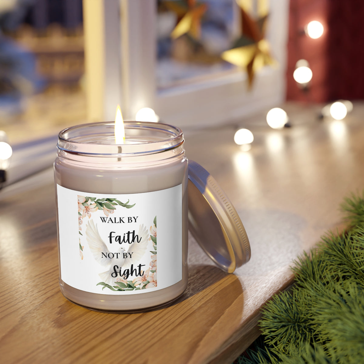 Faith Inspirational Soy Candle — "Walk by Faith Not by Sight" 9oz