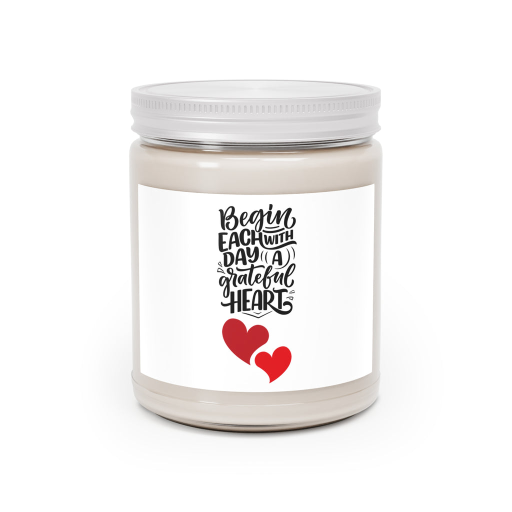 Grateful Heart Scented Soy Candle — 9oz Jar with White Lid