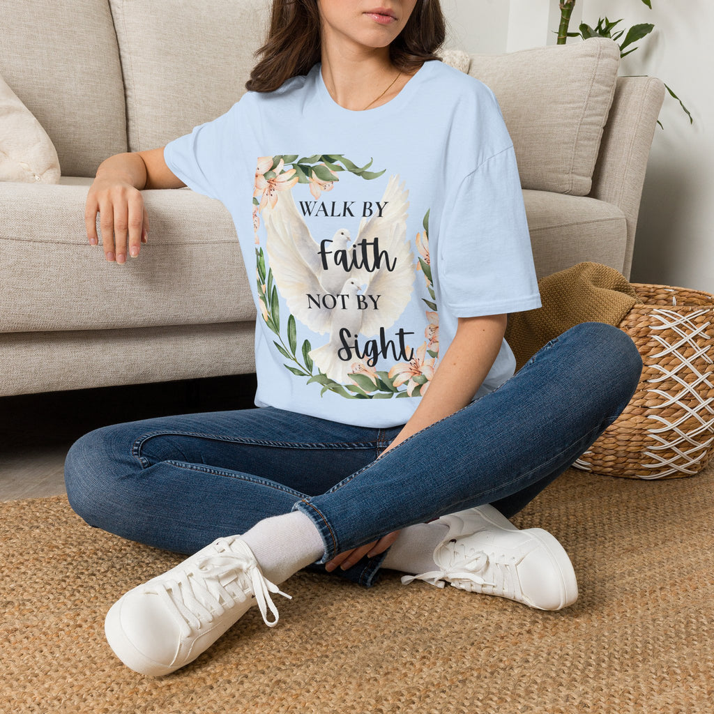 Walk By Faith Floral T-Shirt — Inspirational Christian Tee